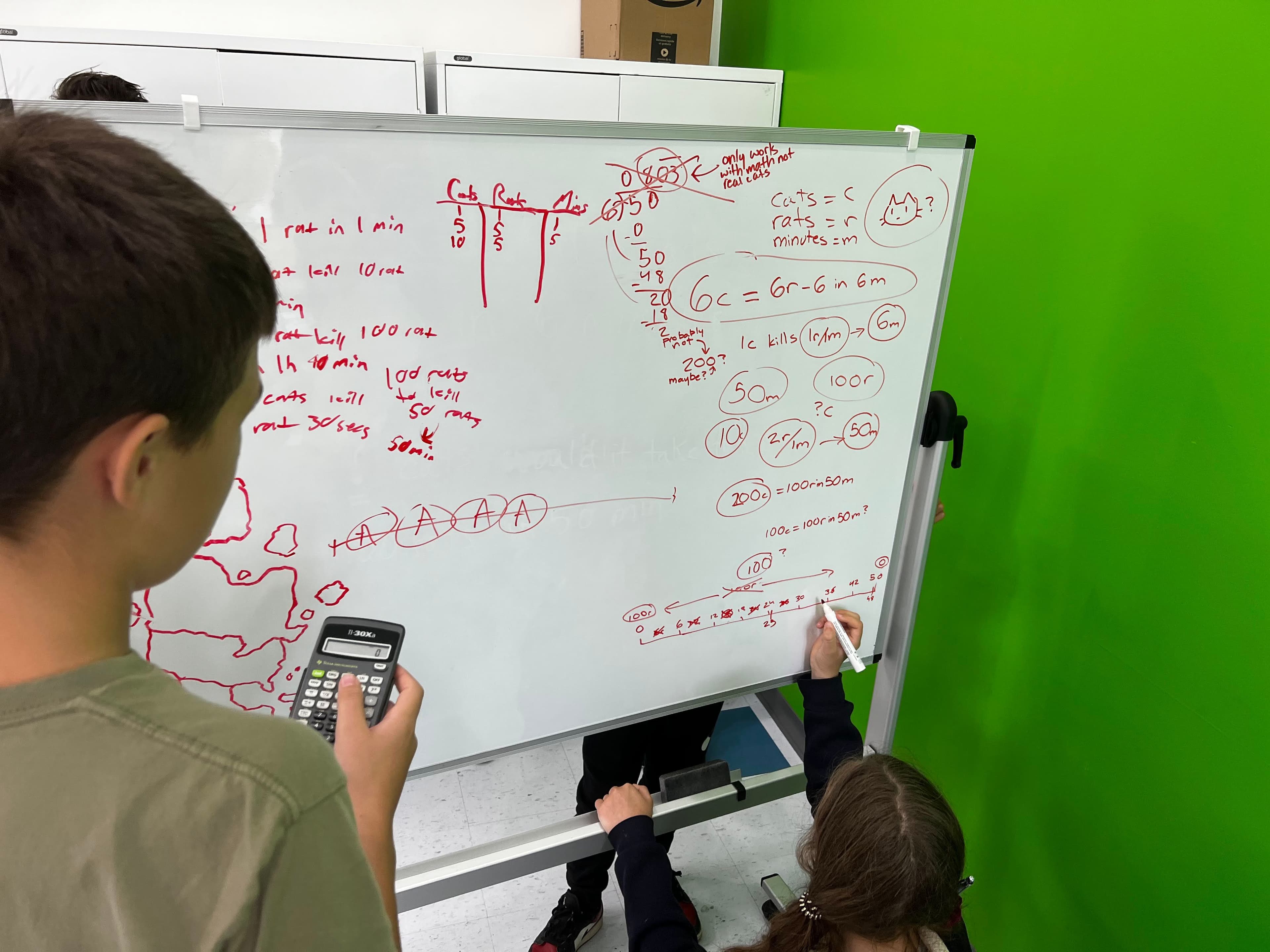 Toronto Guidepost Academy students at Guidepost Academy Toronto looking through microscopes